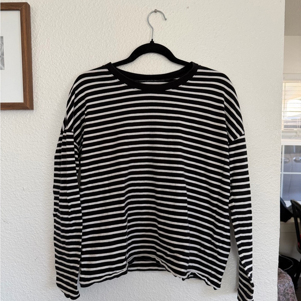 Madewell Black and White Striped Top